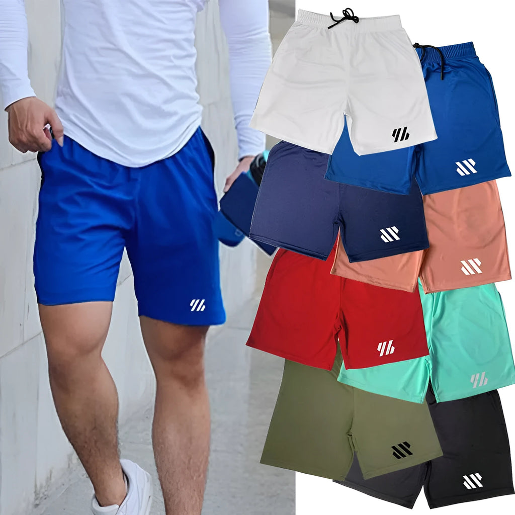 Loose fit metal silk fabric sports shorts in army green colour for summer running.