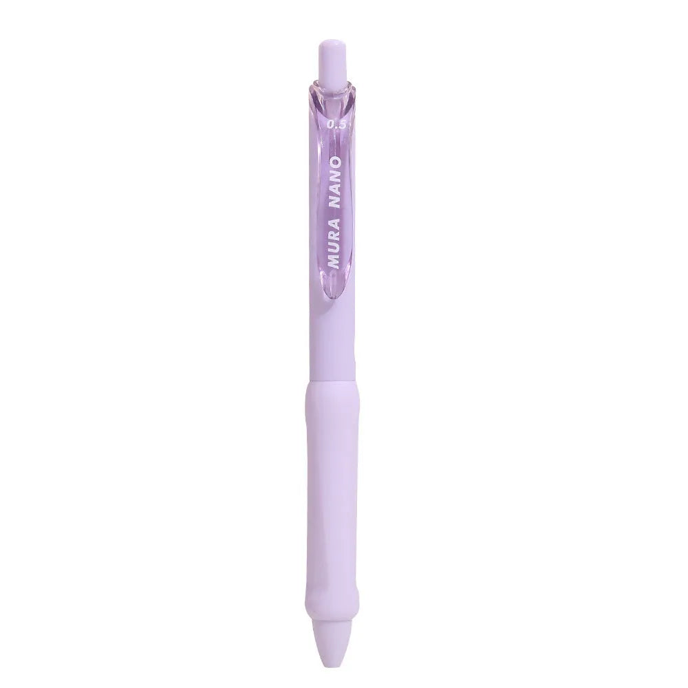 Macaron Colour press gel pen with 0.5mm tip in smoked white, brown, or pink ink options.