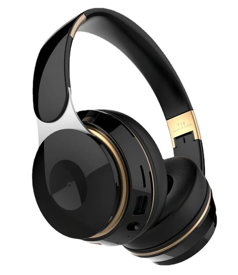Foldable wireless Bluetooth headset in black, white, green, blue, or pink colour options