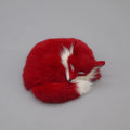 Artificial fox fur handcrafted decoration in white yellow red colours 15cm size