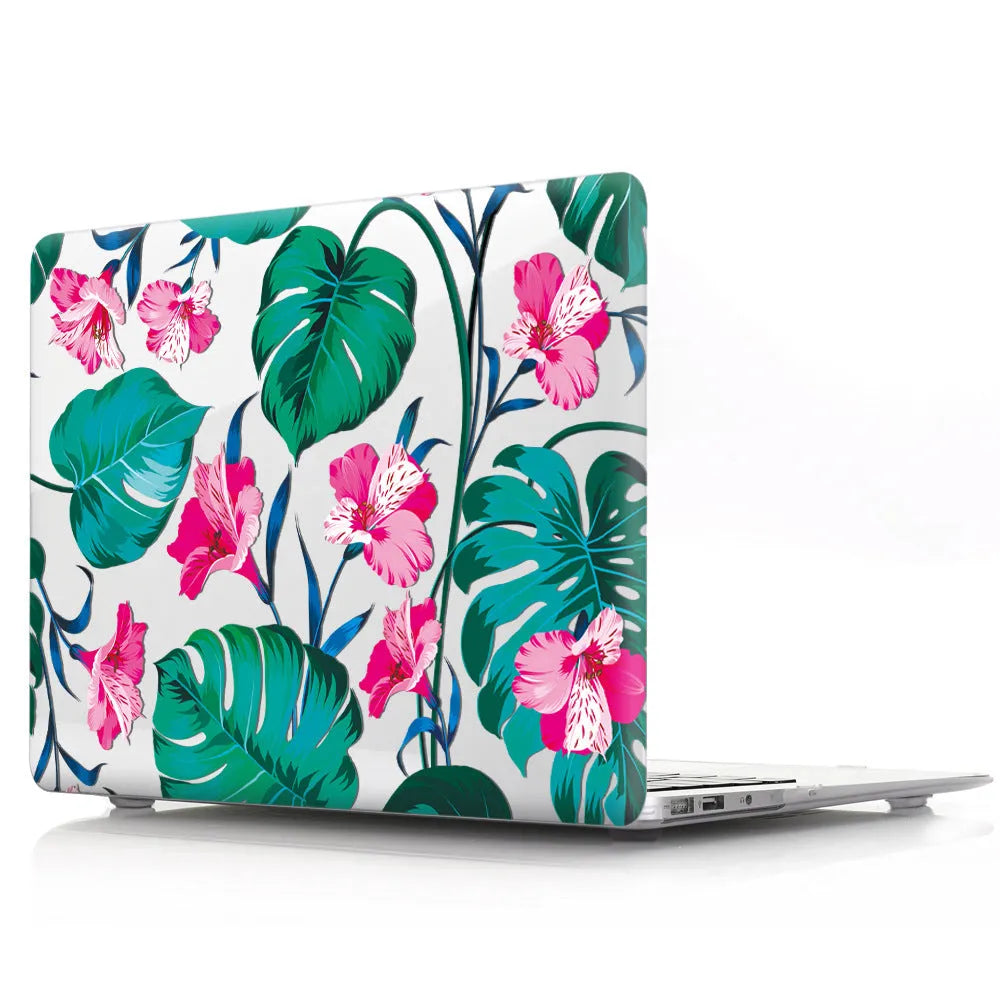 Hard plastic protective shell with floral pattern for MacBook Air 11 or MacBook Pro 12 Retina laptops