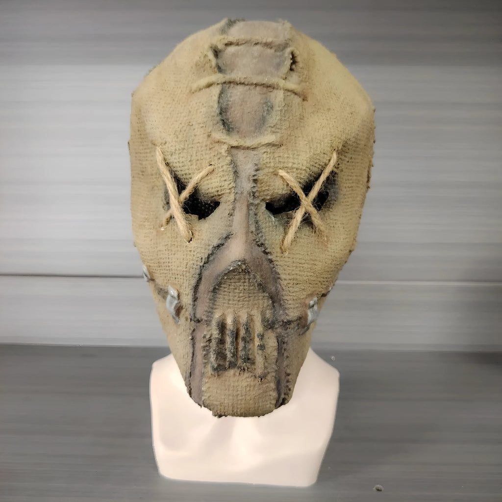 Latex full head cover Halloween mask featuring a detailed scar skull horror design.