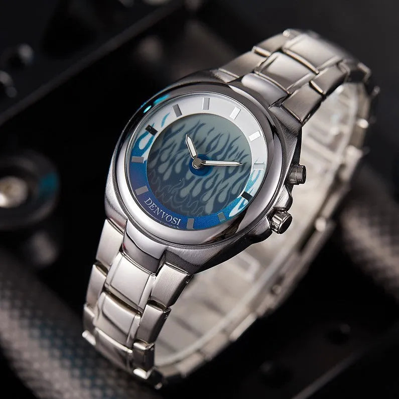 Y2K digital dual display men's watch with 40mm dial and mineral glass
