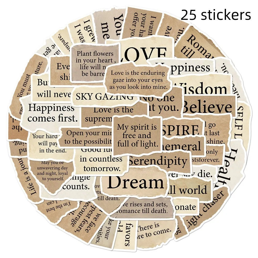 Tear English design reusable PVC adhesive stickers for laptops measuring 4-7cm