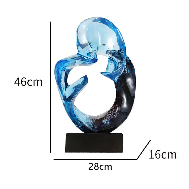 Transparent resin craft ornament in modern simple design showing blue colour option