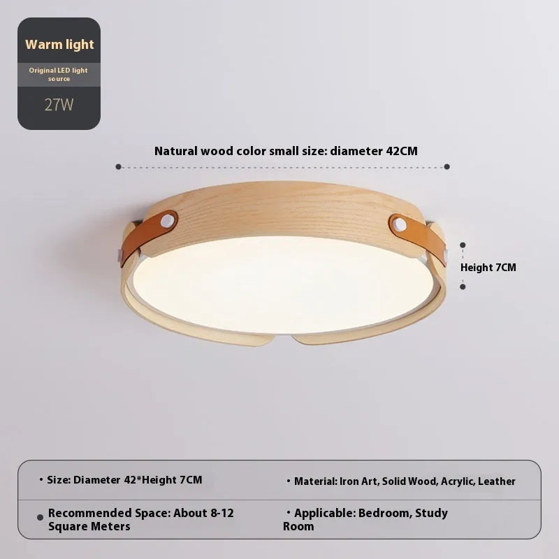 Japanese-style wooden ceiling lamp with PMMA shade in log and walnut finishes