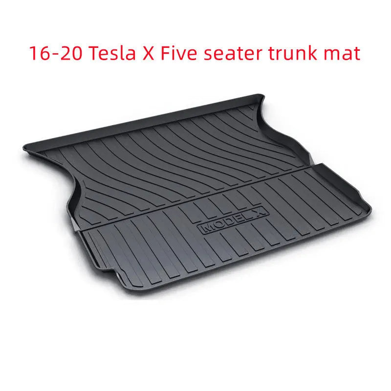 Rubber floor mat with TPE footrest for Tesla car interior