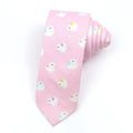 Narrow Korean-style cotton bow tie with cartoon print in a selection of colours.