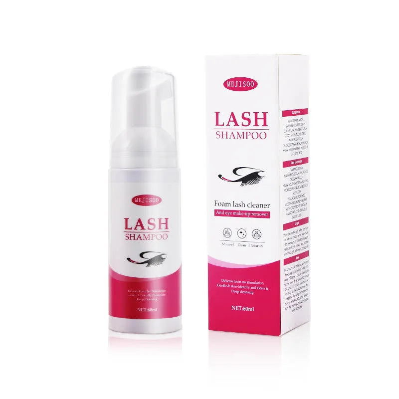 60ml lash shampoo mousse in 3.7cm diameter tube for eyelash cleaning