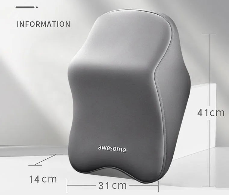 Memory foam car headrest pillow and lumbar support pillow in four colour options