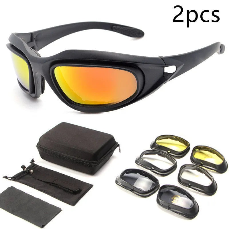 Polarized tactical sunglasses with full rim PC frame for outdoor cycling and sports