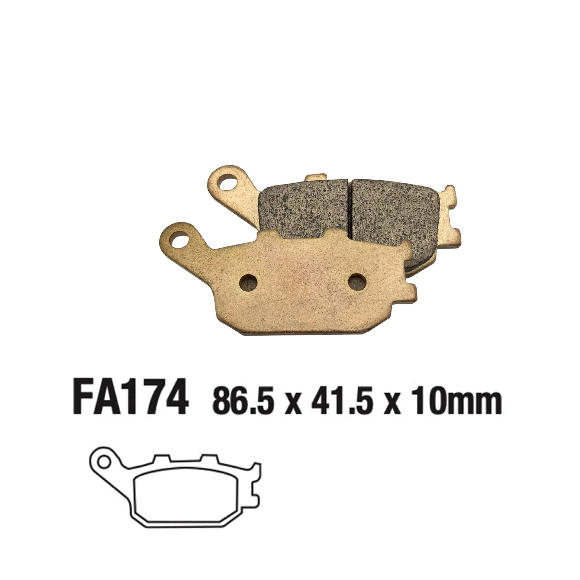 Sintered asbestos-free motorcycle brake pad for Honda CBR900RR CBR929RR CBR954RR rear brake