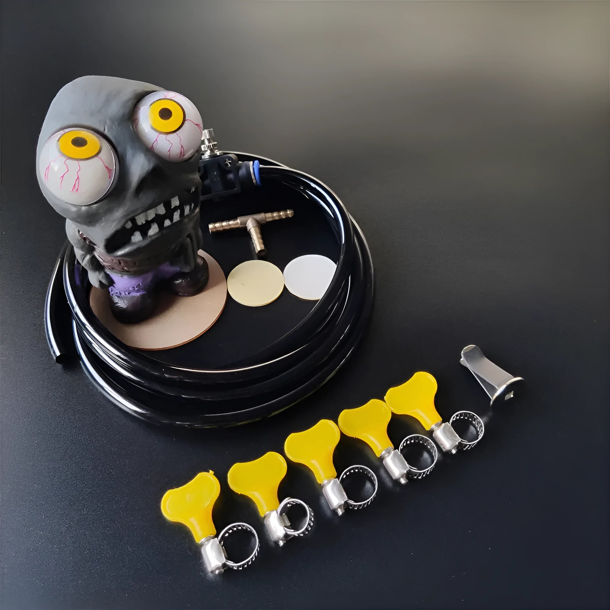 Turbo car blow-off valve ornament doll kit with pressure valve and copper fittings