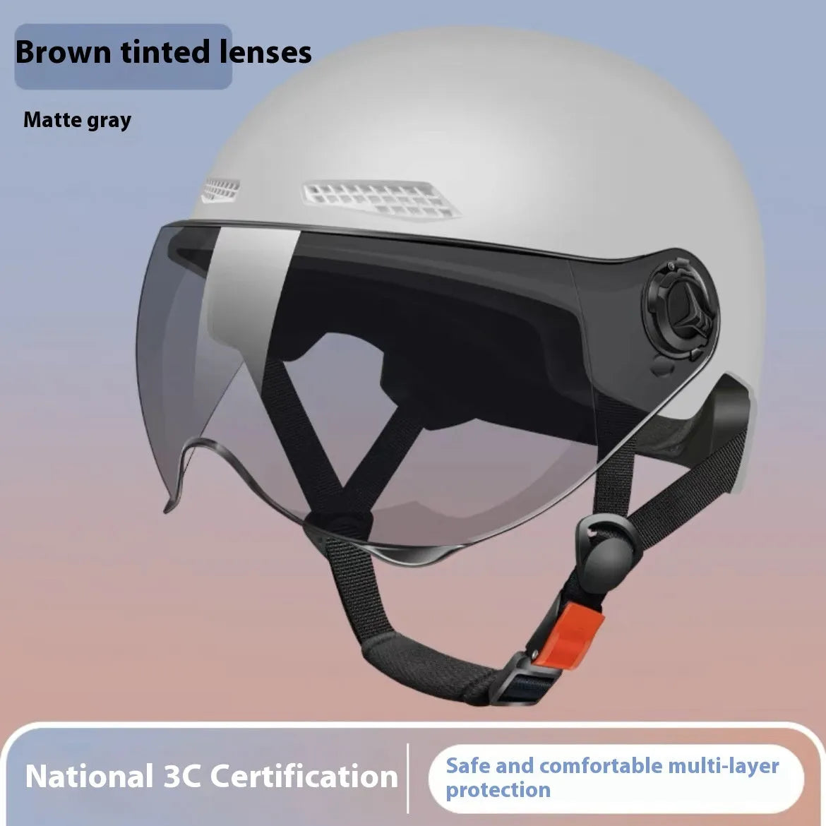 3C certified electric motorcycle helmet with sun protection visor in polypropylene construction