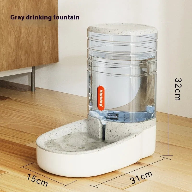Automatic pet water fountain or feeder with 3.8L capacity in grey, blue, pink, or green colour