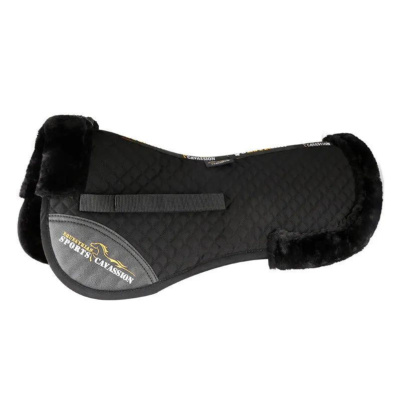 Wool riding saddle pad with foam filling for equestrian and cycling shock absorption