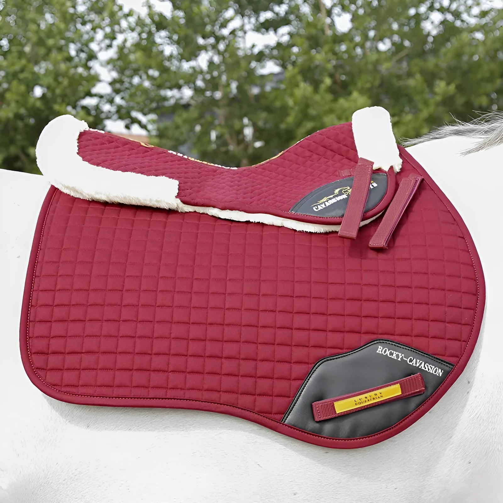 Wool riding saddle pad with foam filling for equestrian and cycling shock absorption