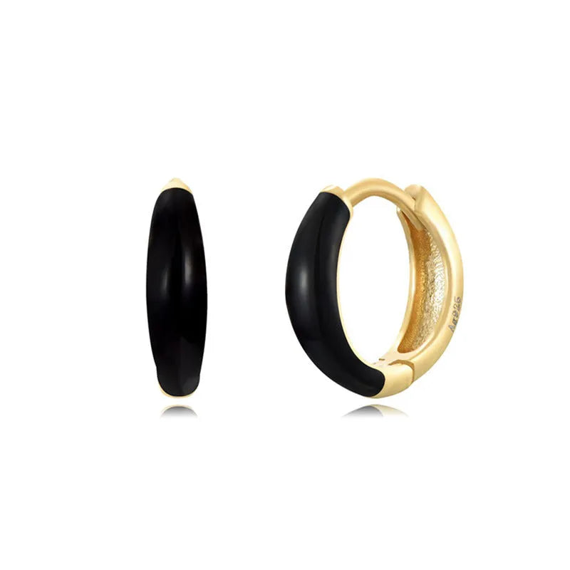 Epoxy resin oval curved earrings in geometric U-shape design with seven colour options