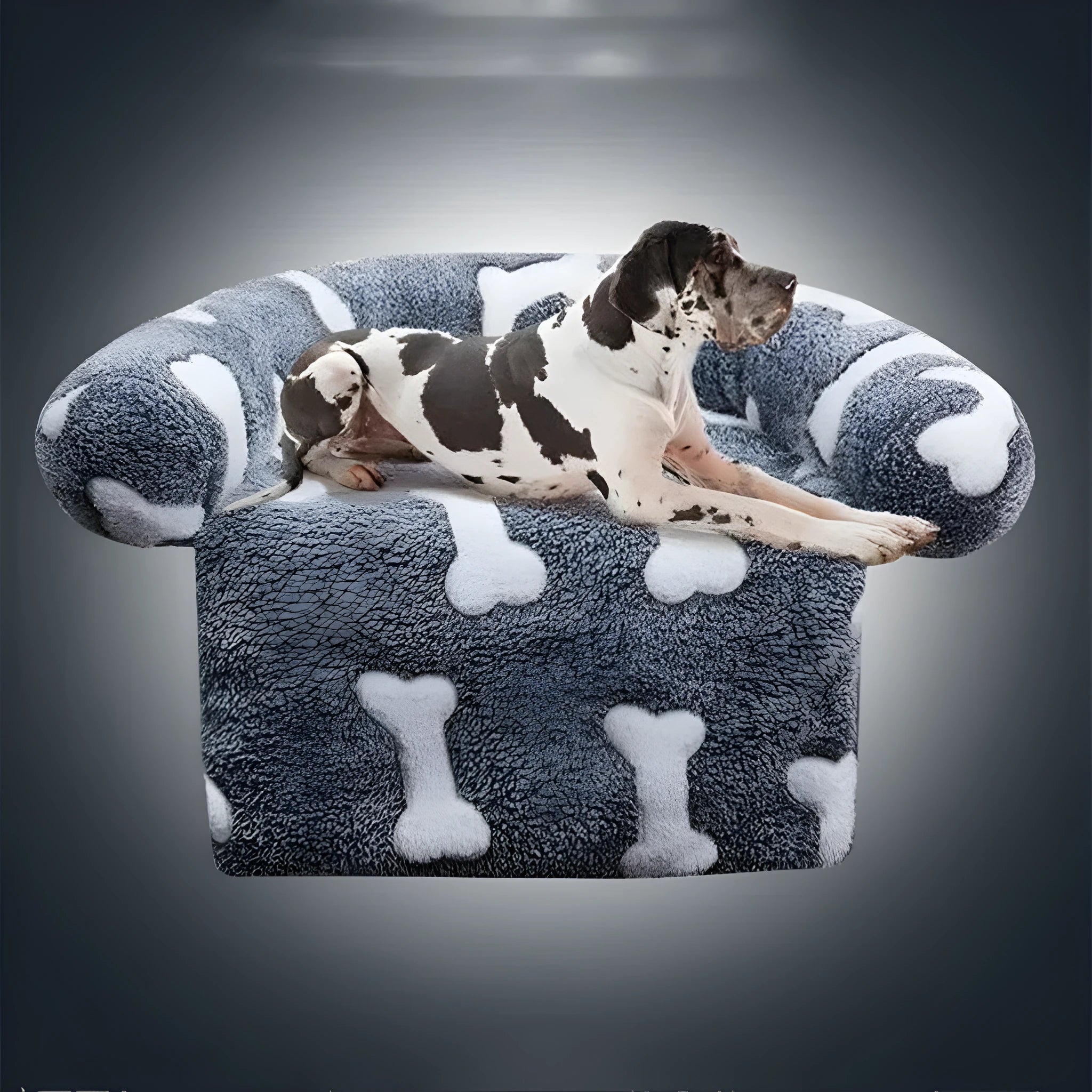 Plush kennel sofa blanket in orange star moon colour on a light background