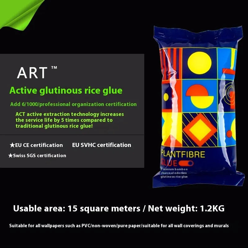 Three rolls of glutinous rice wallpaper glue in packaging, formaldehyde-free adhesive for wall sticking