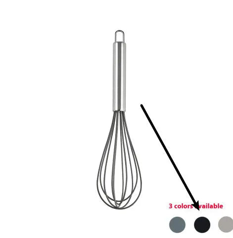 Black silicone 12-piece kitchen utensil set with rotating storage bucket including ladle, spatula, and food clip.