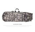 Waterproof nylon skateboard backpack in camouflage colours showing equipment compartments