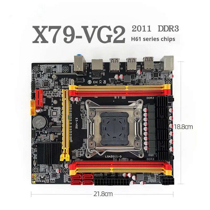 X79-VG2 desktop motherboard with LGA 2011 socket and component layout