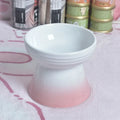 Ceramic pet bowl with raised base and various rim shape options
