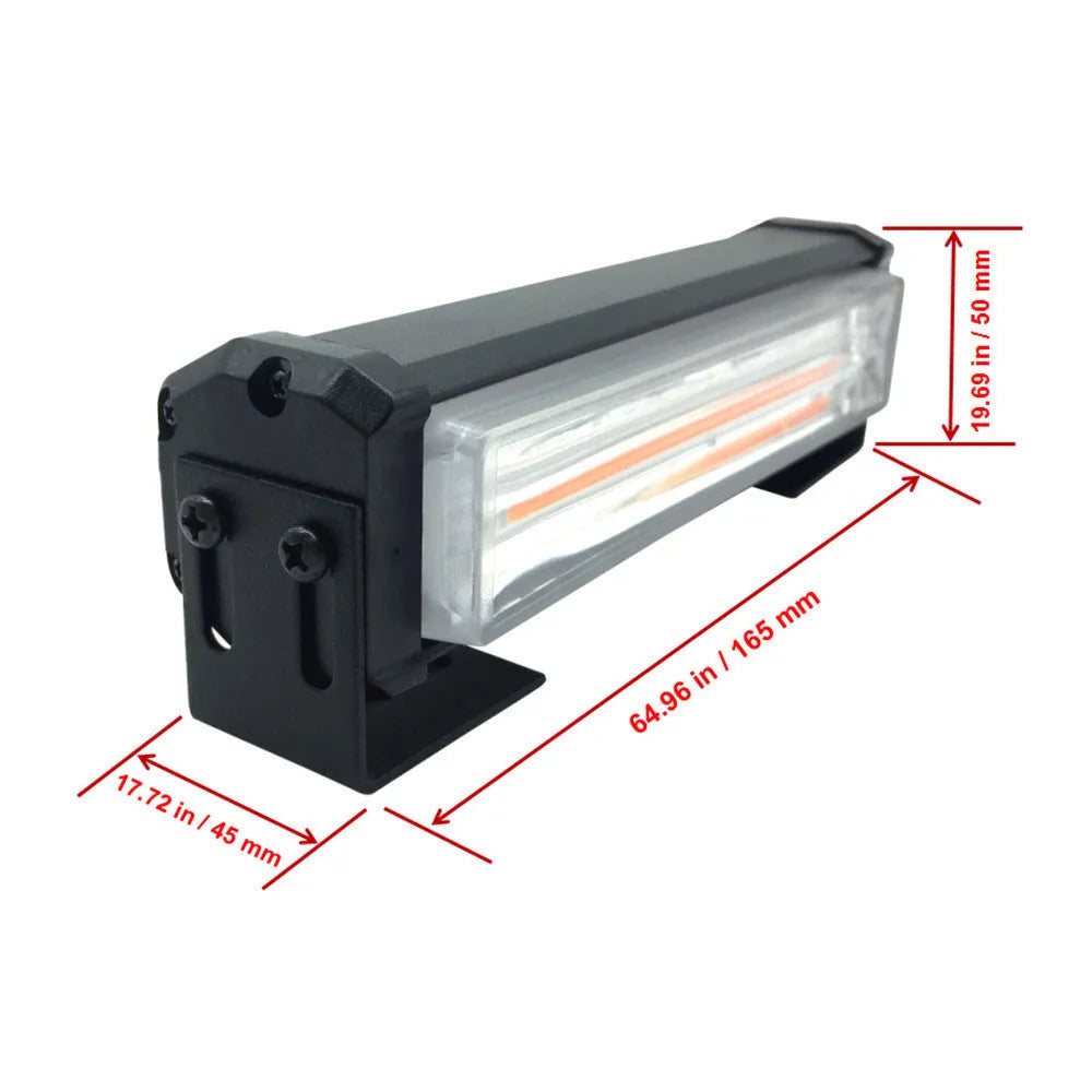 Yellow circular LED strobe warning light with 160mm diameter for 12-24V vehicle installation