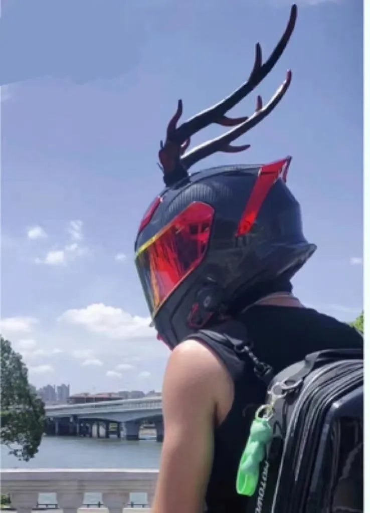 Resin dragon horn helmet decorations for motorcycle and scooter customisation in multiple colours