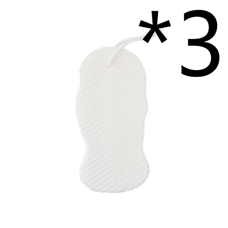 White 3D bath ball with fish scale pattern for body exfoliation