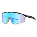 Full-frame mountaineering goggles for climbing with colourful UV-protective lenses on a black background.