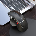 T32 wireless vertical ergonomic mouse in black or silver with aluminium side roller and USB receiver