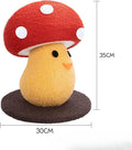 Round mushroom-shaped cardboard cat scratcher with foldable accordion design for furniture protection