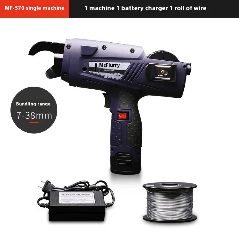 Fully automatic electric steel bar tying machine with battery and charger