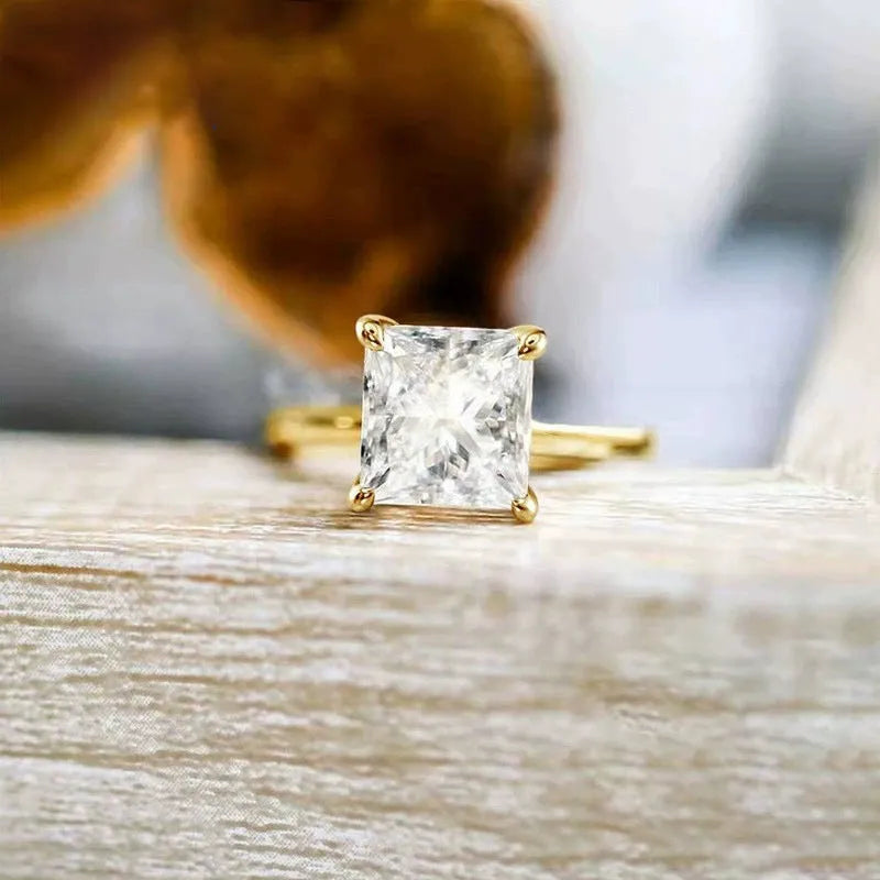 Women's 925 silver zirconium geometric ring in silver gold and rose gold colours