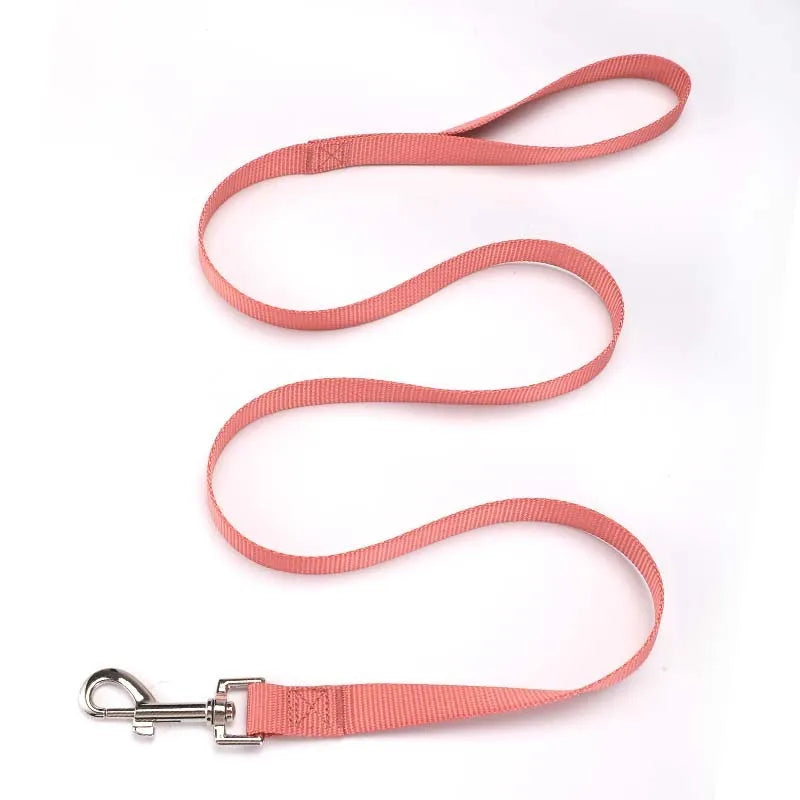 Solid colour polyester dog training rope with hand holding loop in multiple colour options