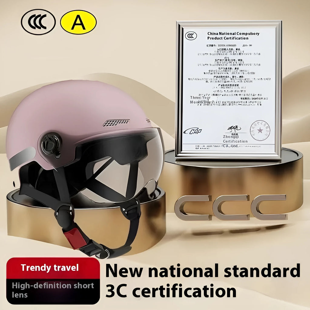 3C certified electric motorcycle helmet with sun protection visor in polypropylene construction