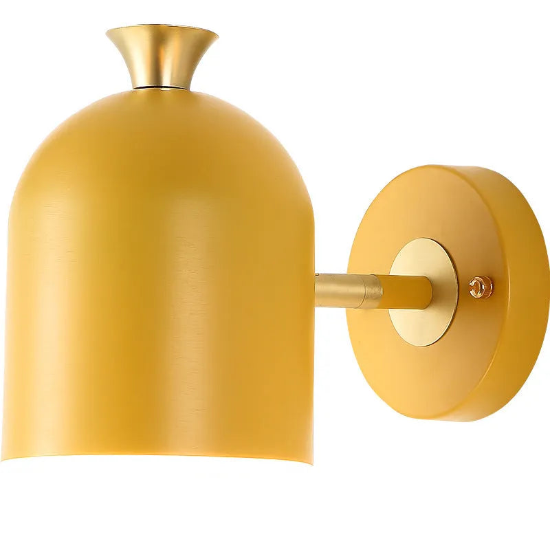 Single-head aluminium bedside wall lamp with LED mirror front in blue light colour.