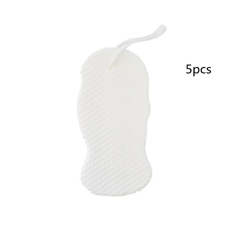 White 3D bath ball with fish scale pattern for body exfoliation