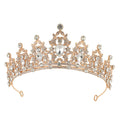 Baroque bridal crown headdress with rhinestone detailing on alloy base in multiple colour variations