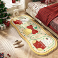 Christmas imitation cashmere carpet decoration showing festive patterns in rectangular alien shape with size options