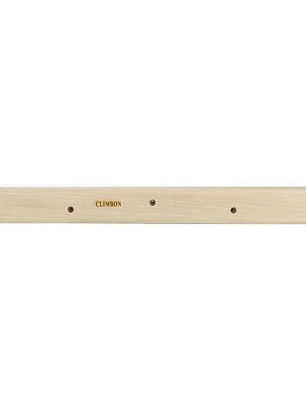 Set of three solid wood grip strength training hangboards in varying thicknesses.