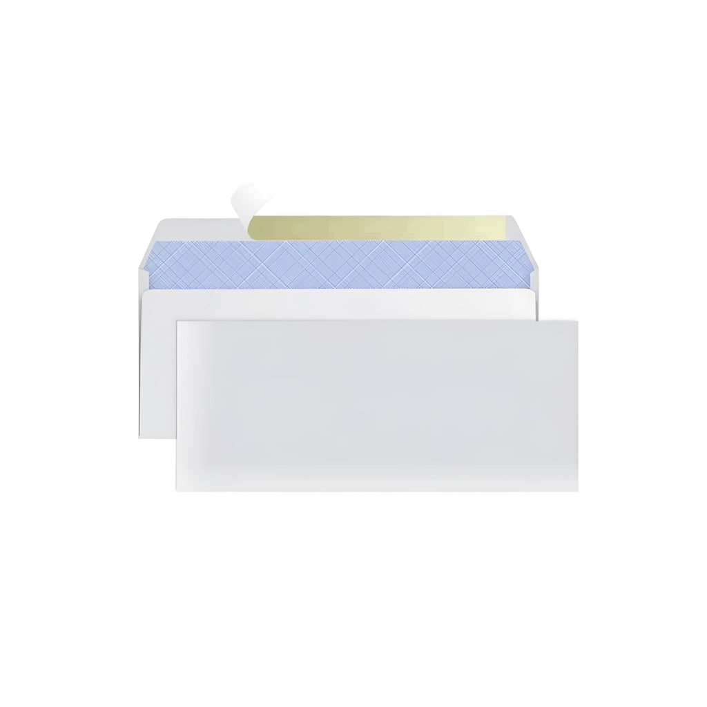 Blue anti-opening self-adhesive confidential envelope measuring 105mm by 240mm
