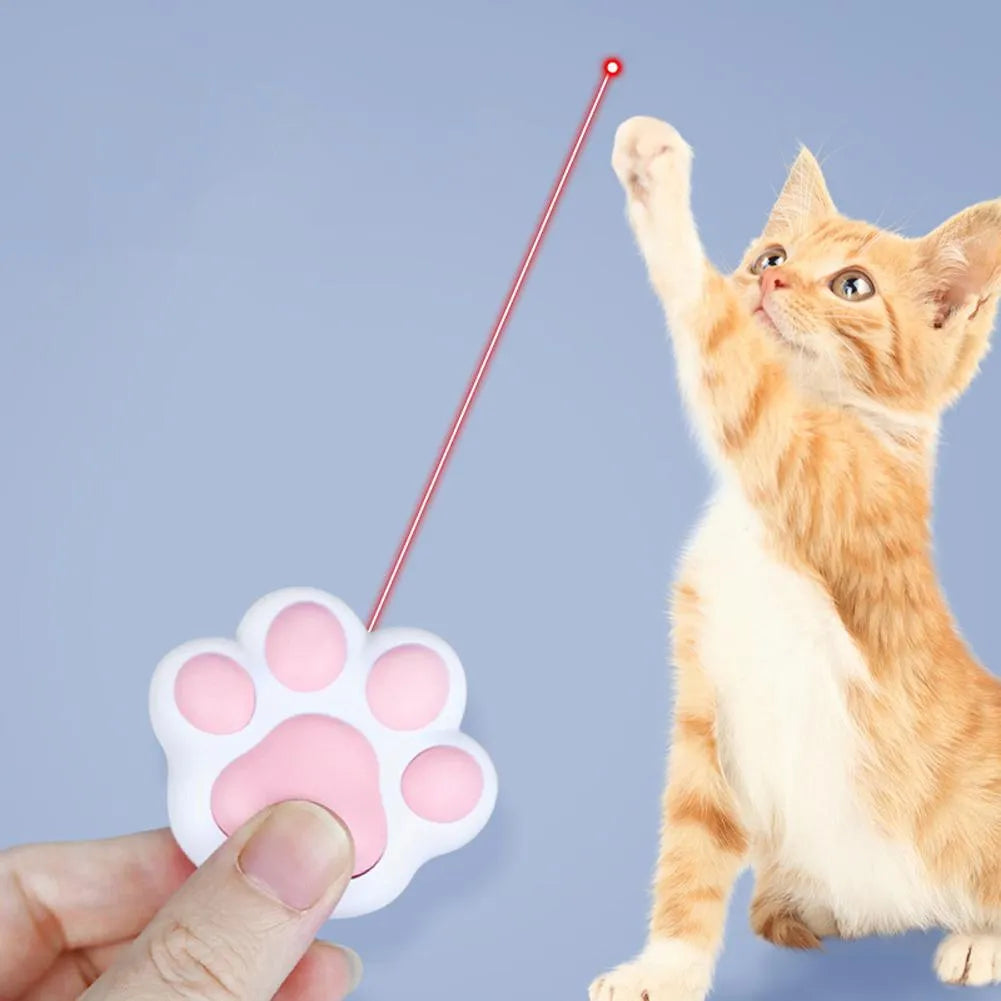 USB rechargeable infrared cat teaser keychain with lighting function in black or pink colour