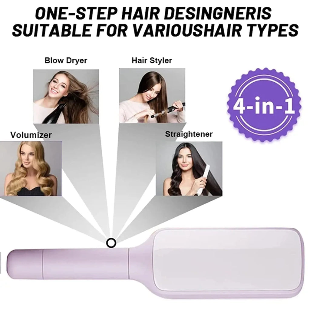 Roland purple and lunar rock grey self-cleaning hair brush with anti-static massage comb teeth.