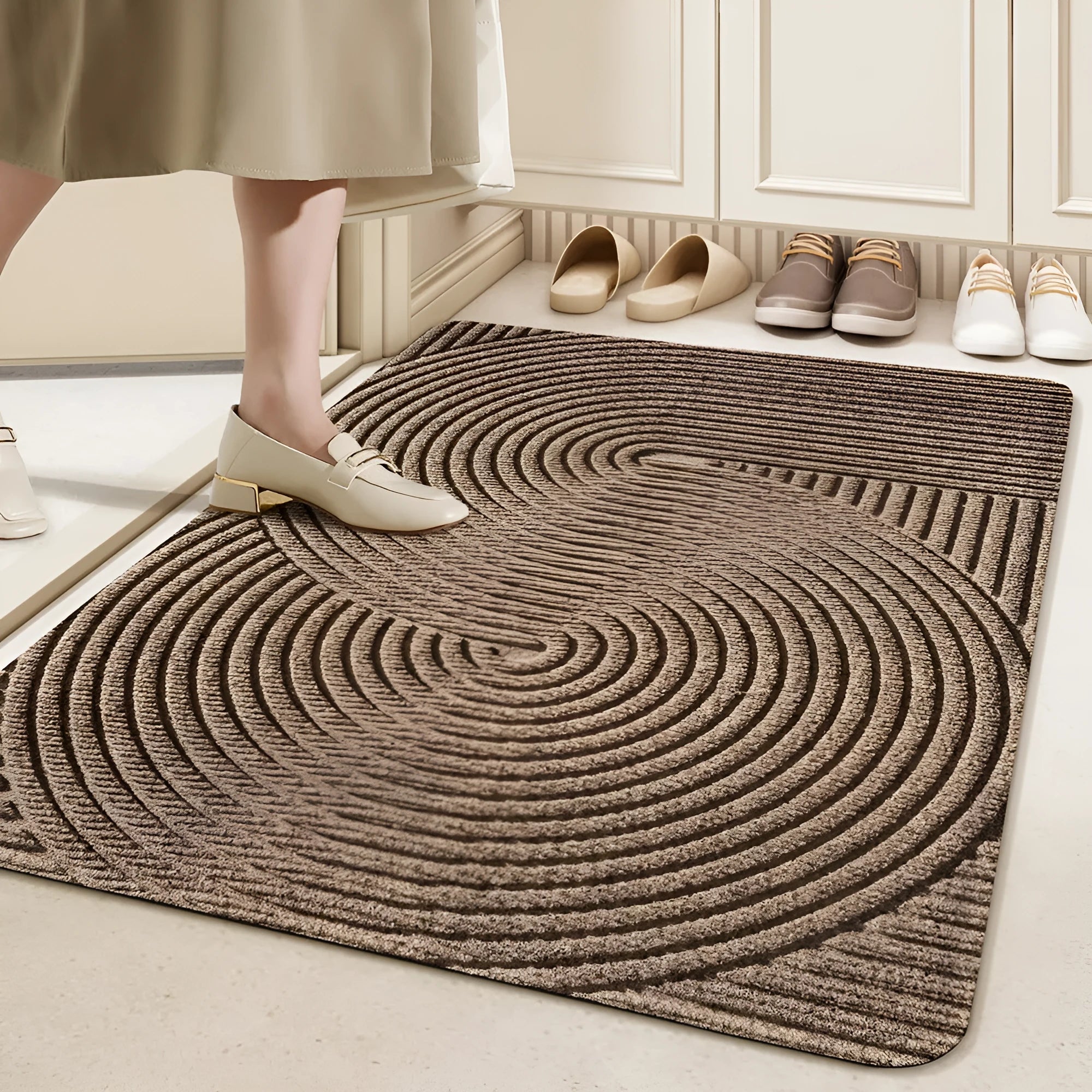 Cartoon anime alien shape diatom oil doormat in green grey khaki or blue colours, 60x90cm dimensions