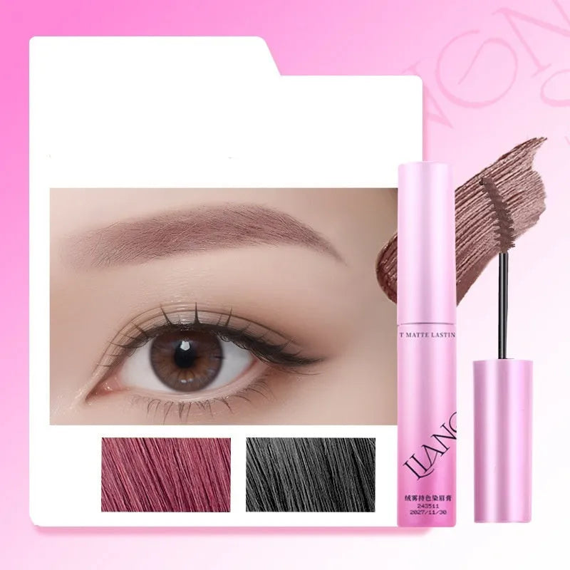 Pot of long-lasting velvet finish eyebrow cream in shades of grey, brown and black.