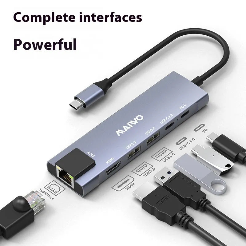 Steam Deck docking station with HDMI, Ethernet, and USB 3.0 ports in aluminium shell