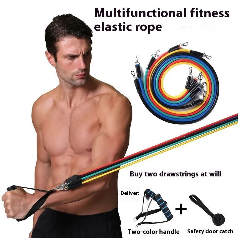 Door-mounted ABS plastic gym set with pull-up bar and exercise rope components for home fitness training